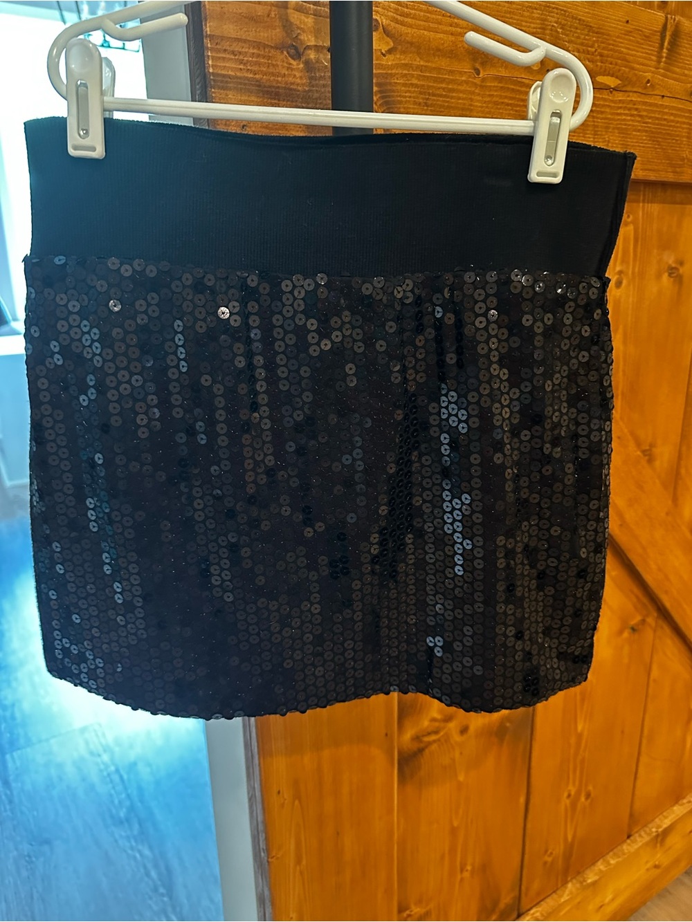 Lily White Black Sequin Mini Skirt